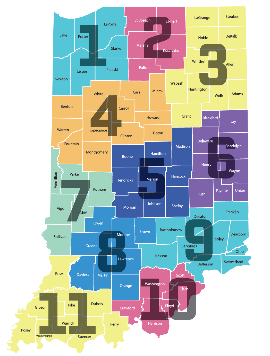 Indiana DWD Regions 